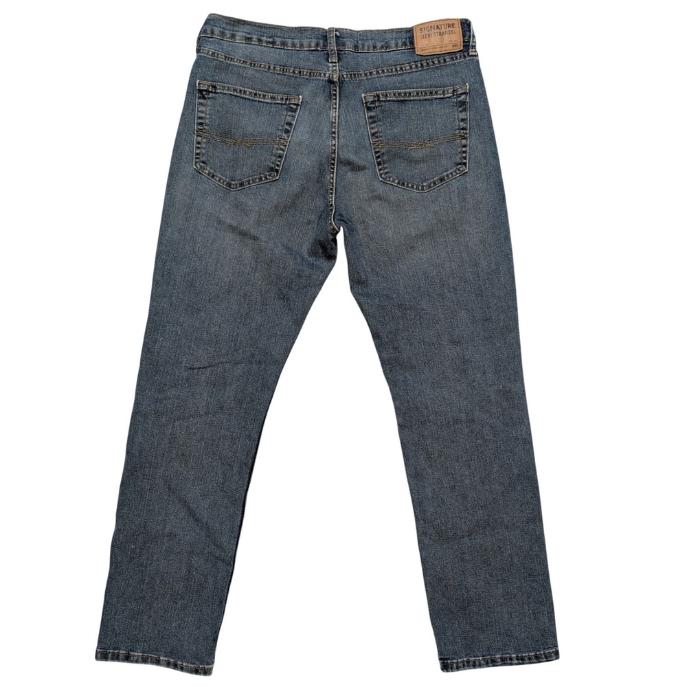 Levi's 34 x 32 Cotton‎ Blend Straight Leg Blue Dark Wash Denim Jeans